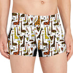 Cartoon Giraffe Pattern Print Men's Boxer Briefs