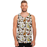 Cartoon Giraffe Pattern Print Men's Tank Top