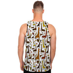 Cartoon Giraffe Pattern Print Men's Tank Top