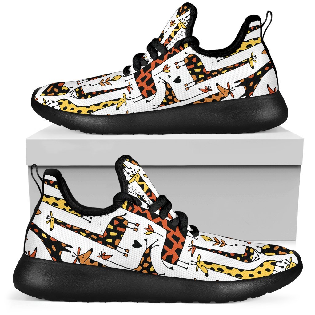 Cartoon Giraffe Pattern Print Mesh Knit Shoes GearFrost