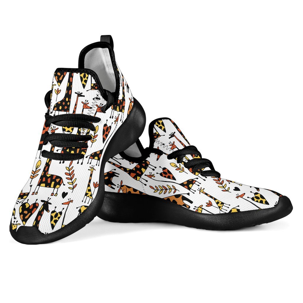 Cartoon Giraffe Pattern Print Mesh Knit Shoes GearFrost