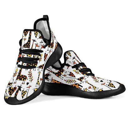 Cartoon Giraffe Pattern Print Mesh Knit Shoes GearFrost