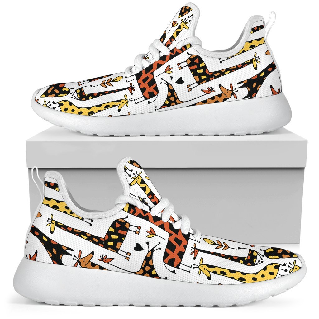 Cartoon Giraffe Pattern Print Mesh Knit Shoes GearFrost