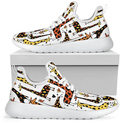 Cartoon Giraffe Pattern Print Mesh Knit Shoes GearFrost