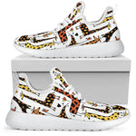 Cartoon Giraffe Pattern Print Mesh Knit Shoes GearFrost