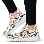 Cartoon Giraffe Pattern Print Mesh Knit Shoes GearFrost