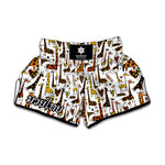 Cartoon Giraffe Pattern Print Muay Thai Boxing Shorts