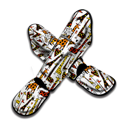 Cartoon Giraffe Pattern Print Muay Thai Shin Guard