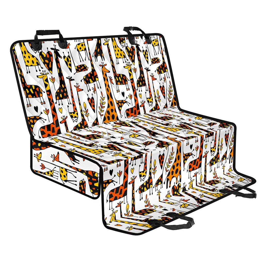 Cartoon Giraffe Pattern Print Pet Car Back Seat Cover