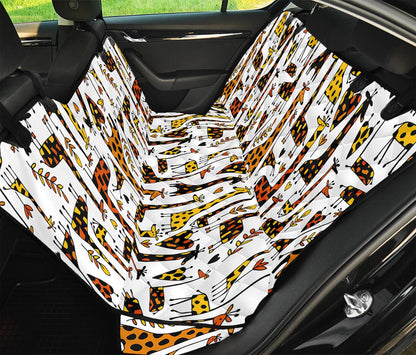 Cartoon Giraffe Pattern Print Pet Car Back Seat Cover
