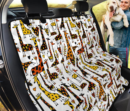 Cartoon Giraffe Pattern Print Pet Car Back Seat Cover