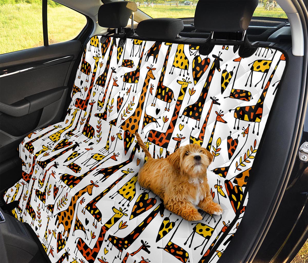 Cartoon Giraffe Pattern Print Pet Car Back Seat Cover
