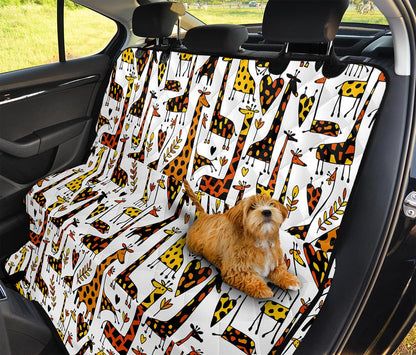 Cartoon Giraffe Pattern Print Pet Car Back Seat Cover