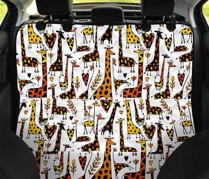 Cartoon Giraffe Pattern Print Pet Car Back Seat Cover