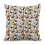 Cartoon Giraffe Pattern Print Pillow Cover