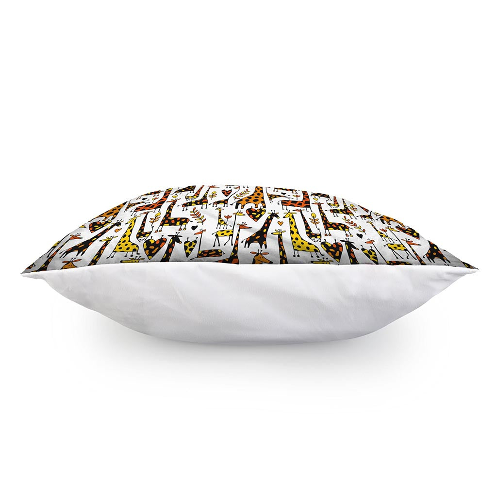 Cartoon Giraffe Pattern Print Pillow Cover