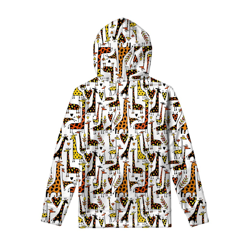 Cartoon Giraffe Pattern Print Pullover Hoodie