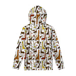 Cartoon Giraffe Pattern Print Pullover Hoodie