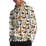 Cartoon Giraffe Pattern Print Pullover Hoodie