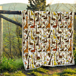 Cartoon Giraffe Pattern Print Quilt