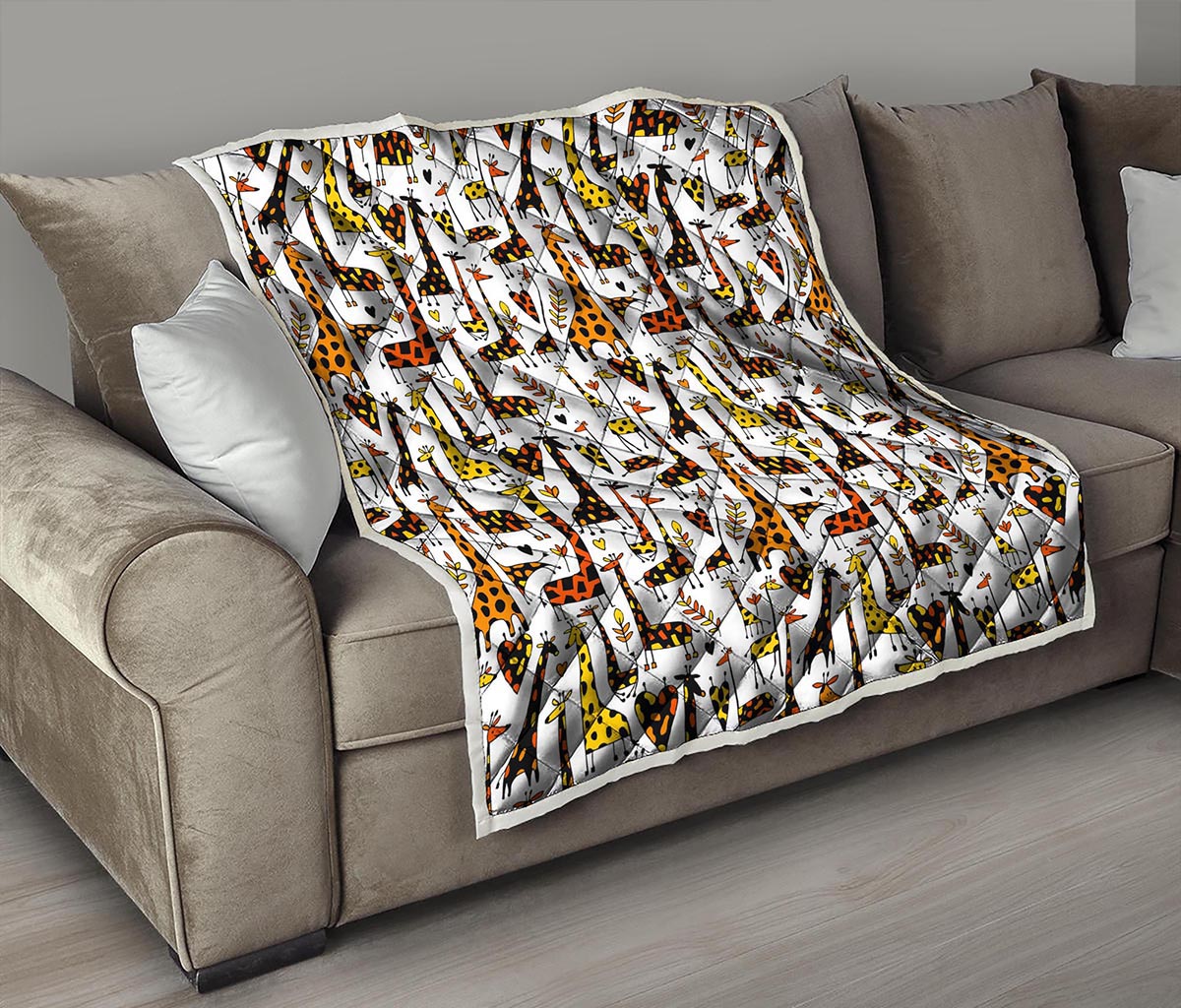 Cartoon Giraffe Pattern Print Quilt
