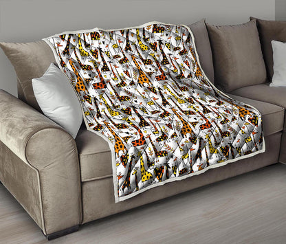 Cartoon Giraffe Pattern Print Quilt