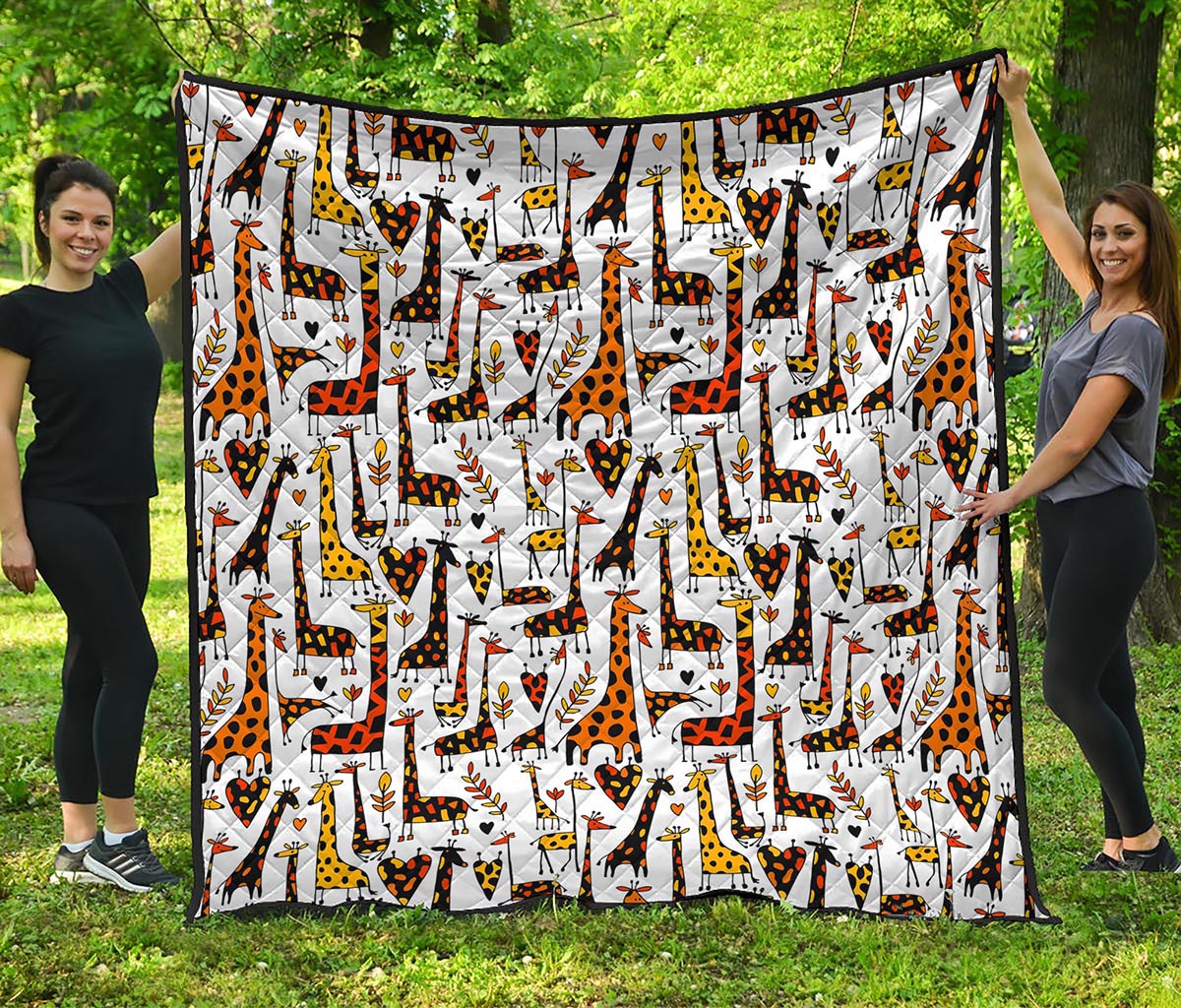 Cartoon Giraffe Pattern Print Quilt