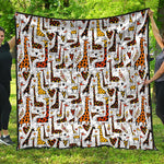 Cartoon Giraffe Pattern Print Quilt