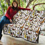 Cartoon Giraffe Pattern Print Quilt
