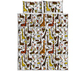 Cartoon Giraffe Pattern Print Quilt Bed Set