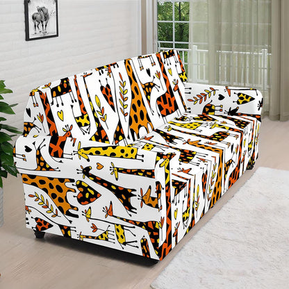 Cartoon Giraffe Pattern Print Sofa Cover