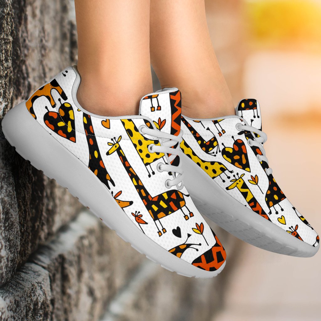 Cartoon Giraffe Pattern Print Sport Shoes GearFrost