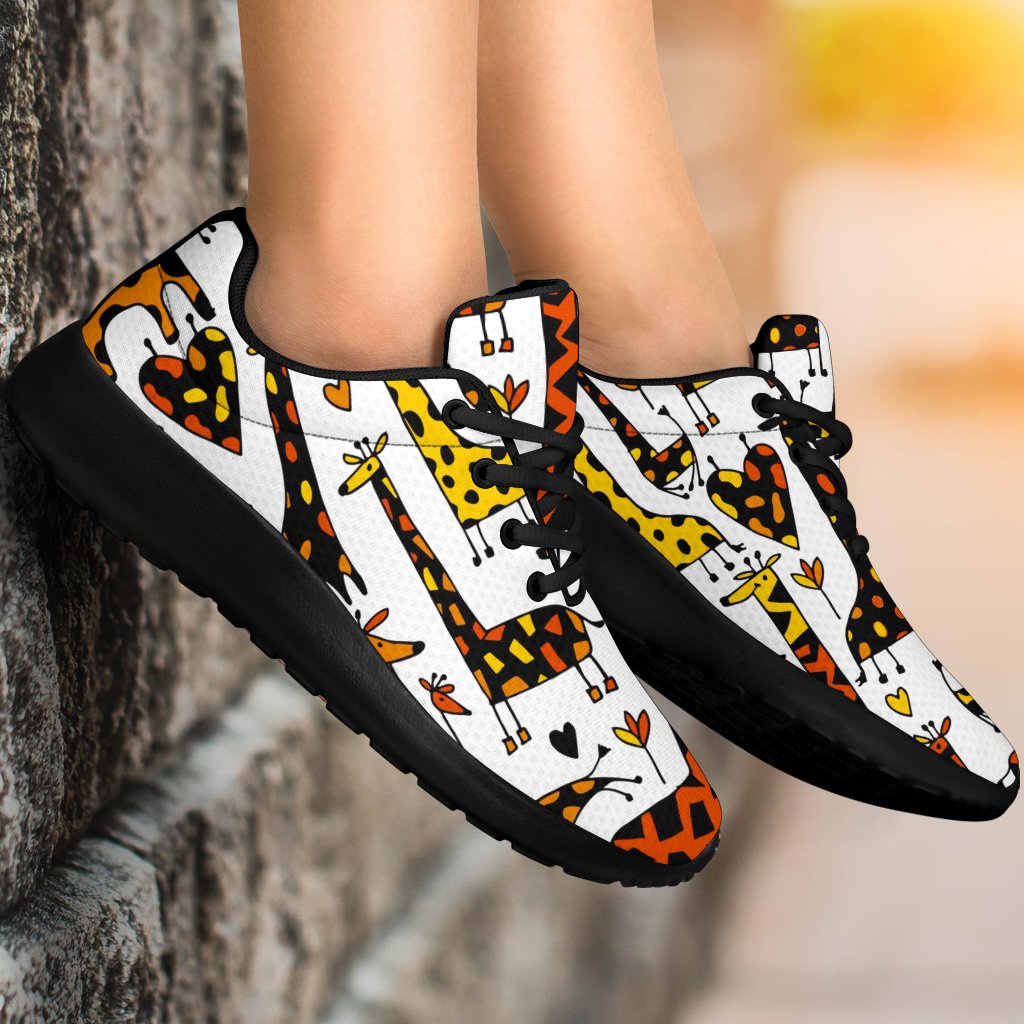 Cartoon Giraffe Pattern Print Sport Shoes GearFrost