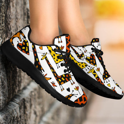 Cartoon Giraffe Pattern Print Sport Shoes GearFrost