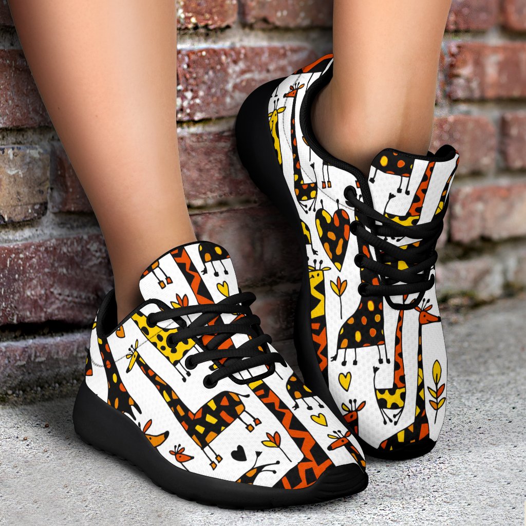 Cartoon Giraffe Pattern Print Sport Shoes GearFrost