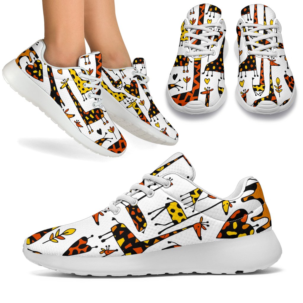 Cartoon Giraffe Pattern Print Sport Shoes GearFrost