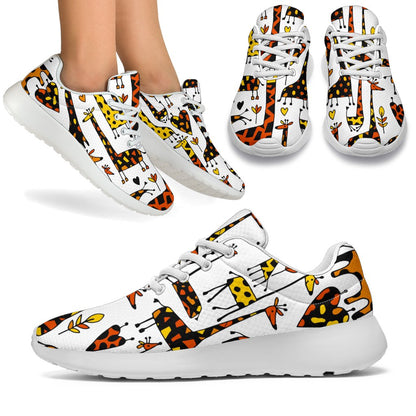 Cartoon Giraffe Pattern Print Sport Shoes GearFrost