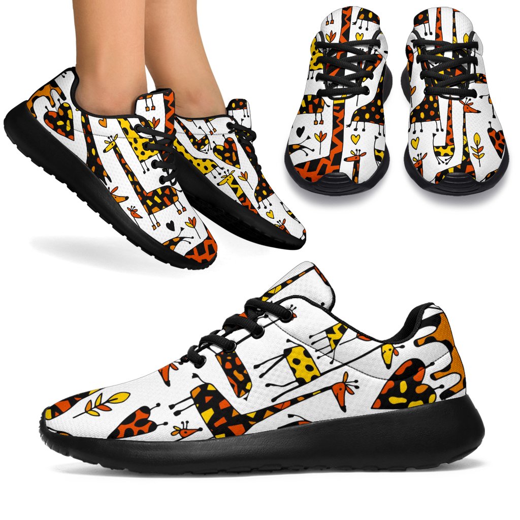 Cartoon Giraffe Pattern Print Sport Shoes GearFrost