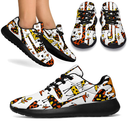 Cartoon Giraffe Pattern Print Sport Shoes GearFrost