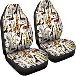Cartoon Giraffe Pattern Print Universal Fit Car Seat Covers