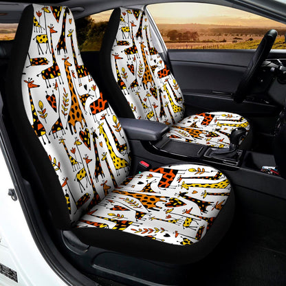 Cartoon Giraffe Pattern Print Universal Fit Car Seat Covers