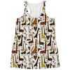 Cartoon Giraffe Pattern Print Women's Racerback Tank Top