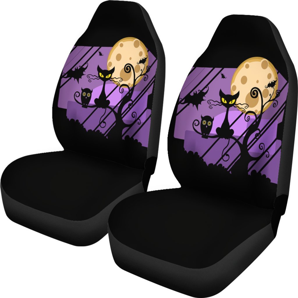 Cartoon Halloween Night Universal Fit Car Seat Covers GearFrost