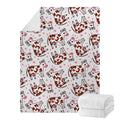 Cartoon Happy Dairy Cow Pattern Print Blanket
