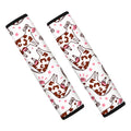 Cartoon Happy Dairy Cow Pattern Print Car Seat Belt Covers