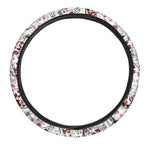 Cartoon Happy Dairy Cow Pattern Print Car Steering Wheel Cover