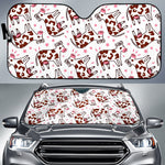 Cartoon Happy Dairy Cow Pattern Print Car Sun Shade GearFrost