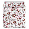 Cartoon Happy Dairy Cow Pattern Print Duvet Cover Bedding Set