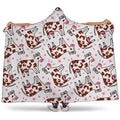 Cartoon Happy Dairy Cow Pattern Print Hooded Blanket