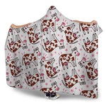 Cartoon Happy Dairy Cow Pattern Print Hooded Blanket